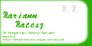 mariann matesz business card